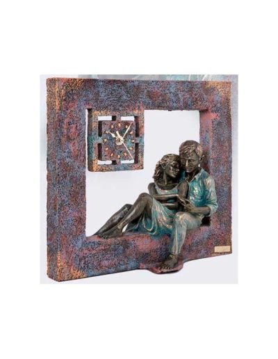 ESCULTURA CUADRADA RELOJ PAREJA. GRABACIÓN GRATIS.