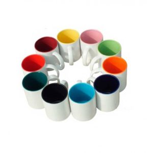 TAZA BLANCA INTERIOR COLOR PERSONALIZADA DE CERÁMICA