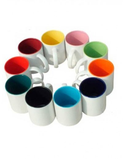 TAZA BLANCA INTERIOR COLOR PERSONALIZADA DE CERÁMICA