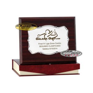 PLACA DE HOMENAJE DE ALPACA GRABADA.