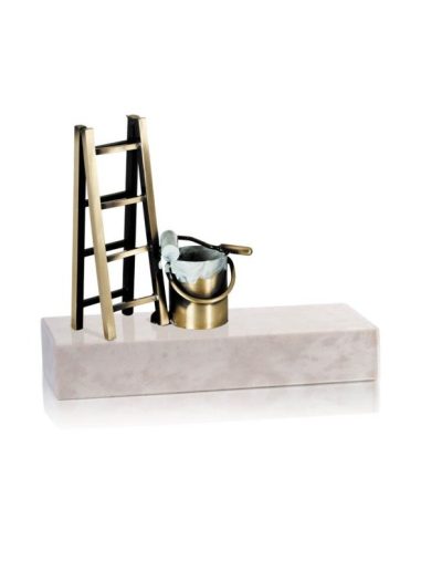 ESCULTURA TROFEO DE PINTOR DE LATÓN. 2 TAM.