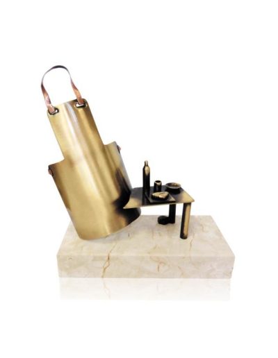 ESCULTURA TROFEO DE COCINA DE LATÓN. 3 TAM.