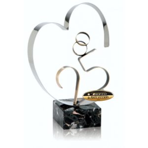 ESCULTURA TROFEO DE BODA DE LATÓN. 3 TAMAÑOS