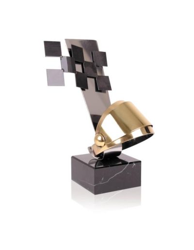 ESCULTURA TROFEO DE MOTOR LATÓN. 3 TAMAÑOS