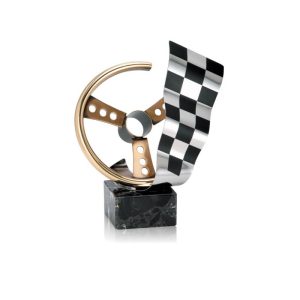 ESCULTURA TROFEO DE MOTOR LATÓN. 3 TAMAÑOS