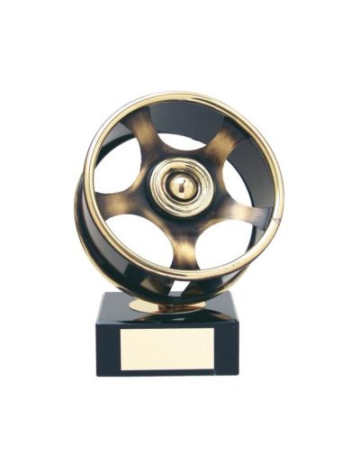ESCULTURA TROFEO LLANTA DE LATÓN. 3 TAMAÑOS