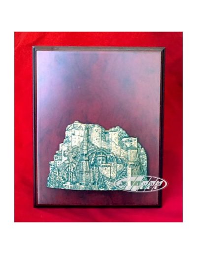 MEDIA MONTAÑA DE MÁLAGA S/ MADERA 26x21 CM.