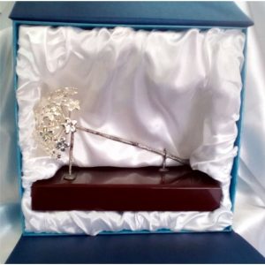 BIZNAGA DE MÁLAGA ALPACA B. PLATA 25x14.5 CM C/ ESTUCHE