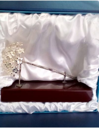 BIZNAGA DE MÁLAGA ALPACA B. PLATA 25x14.5 CM C/ ESTUCHE