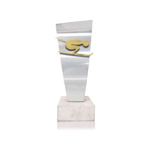 TROFEO DE ESQUÍ DE ACERO. 3 TAMAÑOS