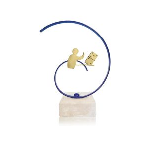 TROFEO DE DOMINÓ DE METAL. 3 TAMAÑOS