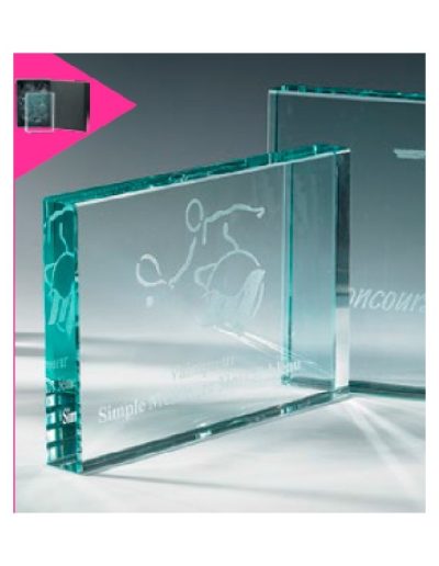 CRISTAL GRABADO CON ESTUCHE. 3 TAMAÑOS.