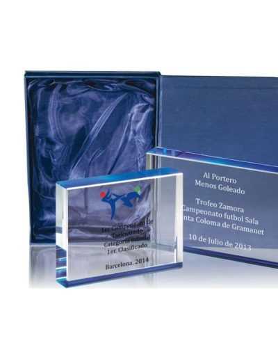 CRISTAL PERSONALIZADO CON ESTUCHE. 3 TAMAÑOS.