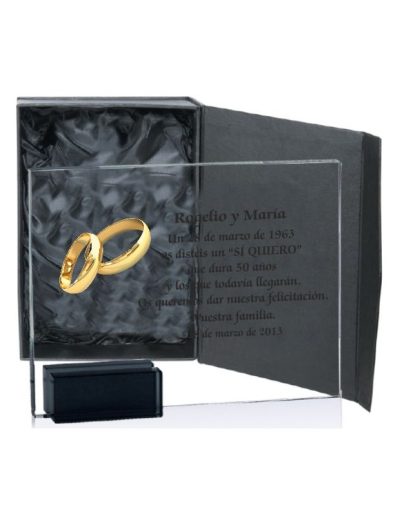 CRISTAL PERSONALIZADO CON ESTUCHE. 2 TAMAÑOS.