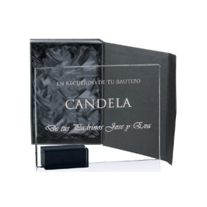 CRISTAL GRABADO CON ESTUCHE. 2 TAMAÑOS.