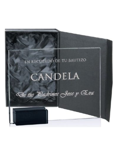 CRISTAL GRABADO CON ESTUCHE. 2 TAMAÑOS.