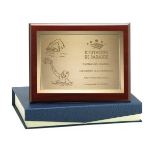 PLACA HOMENAJE LATÓN GRABADA. 2 TAMAÑOS