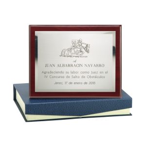 PLACA HOMENAJE ALPACA GRABADA. 2 TAMAÑOS