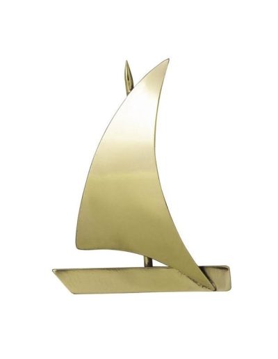 ALEGORÍA DE BARCOS Y VELA DE LATÓN