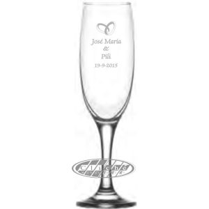 COPA DE CHAMPAN GRABADA - CRISTAL - 22 CL.