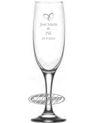 COPA DE CHAMPAN GRABADA - CRISTAL - 22 CL.