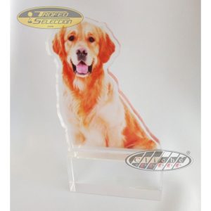 TROFEO PERSONALIZADO MASCOTA EN METACRILATO Y CRISTAL
