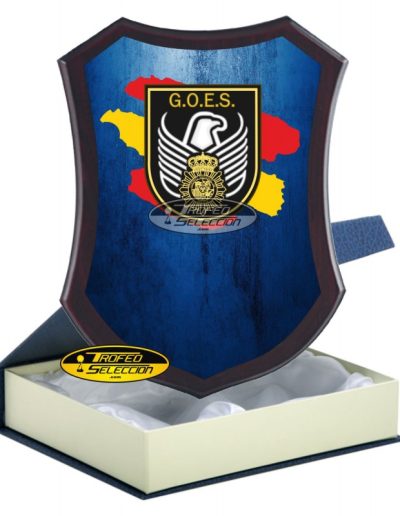 METOPA DE MADERA C/ PLACA PERSONALIZADA A COLOR - GOES - CUERPO NACIONAL DE POLICÍA
