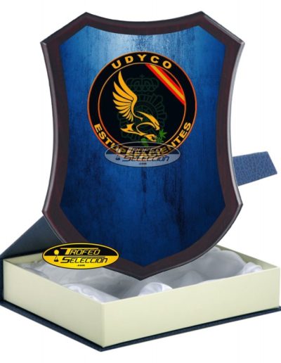 METOPA DE MADERA C/ PLACA PERSONALIZADA A COLOR - UDYCO - CUERPO NACIONAL DE POLICÍA