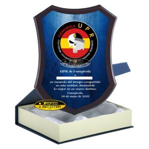 METOPA DE MADERA C/ PLACA PERSONALIZADA A COLOR - UPR FUENGIROLA - CUERPO NACIONAL DE POLICÍA