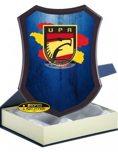 METOPA DE MADERA C/ PLACA PERSONALIZADA A COLOR - UPR - CUERPO NACIONAL DE POLICÍA