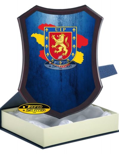 METOPA DE MADERA C/ PLACA PERSONALIZADA A COLOR - UIP - CUERPO NACIONAL DE POLICÍA