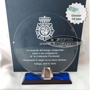 CRISTAL GRABADO A LÁSER. 3 TAMAÑOS.