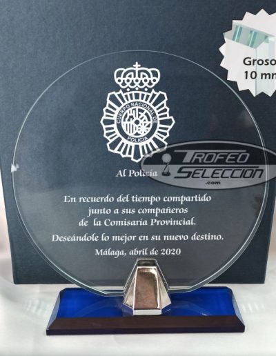 CRISTAL GRABADO A LÁSER. 3 TAMAÑOS.