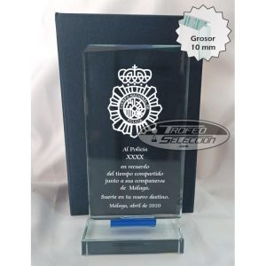 CRISTAL GRABADO A LÁSER. 3 TAMAÑOS.