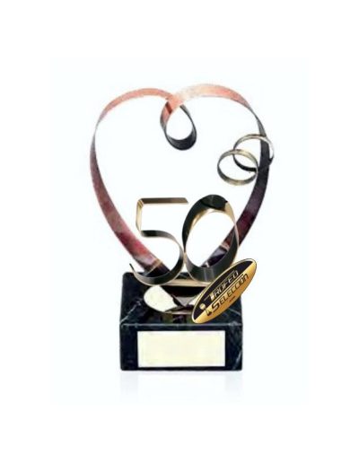 ESCULTURA TROFEO DE ANIVERSARIOS DE LATÓN. 3 TAMAÑOS