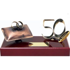 ESCULTURA TROFEO DE ANIVERSARIOS DE LATÓN. 2 TAMAÑOS